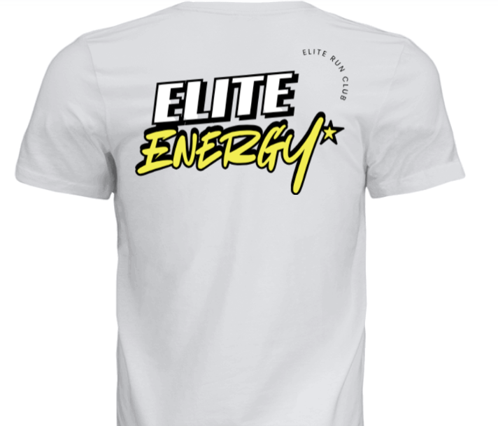 Elite Run Club "Elite Energy" Tee – White/Black/Neon Yellow